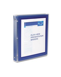 AVE17685 FLEXI-VIEW BINDER WITH ROUND RINGS, 3 RINGS, 1" CAPACITY, 11 X 8.5, NAVY BLUE