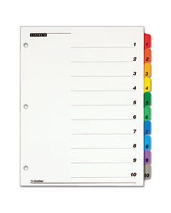 CRD61018 ONESTEP PRINTABLE TABLE OF CONTENTS AND DIVIDERS, 10-TAB, 1 TO 10, 11 X 8.5, WHITE, 1 SET
