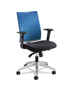 SAF7031CO TEZ SERIES MANAGER SYNCHRO-TILT TASK CHAIR, SUPPORTS UP TO 250 LBS., BLACK SEAT/BLUE BACK, SILVER BASE
