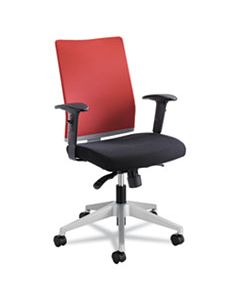 SAF7031TA TEZ SERIES MANAGER SYNCHRO-TILT TASK CHAIR, SUPPORTS UP TO 250 LBS., BLACK SEAT/RED BACK, SILVER BASE