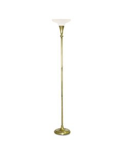 LEDL9003 INCANDESCENT 3-LEVEL TORCHIERE, ALABASTER SHADE, 13"W X 13"D X 68.5"H, ANTIQUE BRASS