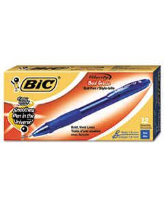 BICVLGB11BE VELOCITY ATLANTIS BOLD RETRACTABLE BALLPOINT PEN, 1.6MM, BLUE INK, TRANS-BLUE BARREL, DOZEN