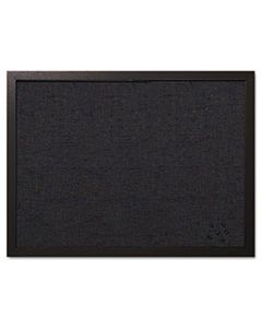 BVCFB0471168 DESIGNER FABRIC BULLETIN BOARD, 24 X 18, BLACK FABRIC/BLACK FRAME