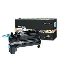 LEXC792X1CG C792X1CG RETURN PROGRAM EXTRA HIGH-YIELD TONER, 20000 PAGE-YIELD, CYAN