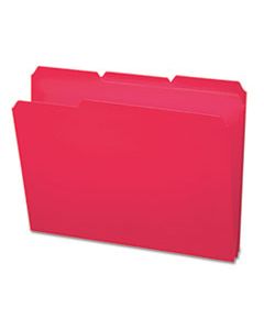 SMD10501 TOP TAB POLY COLORED FILE FOLDERS, 1/3-CUT TABS, LETTER SIZE, RED, 24/BOX
