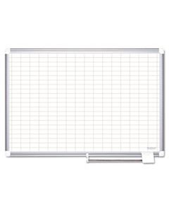 BVCMA0592830 GRID PLANNING BOARD, 1 X 2 GRID, 48 X 36, WHITE/SILVER