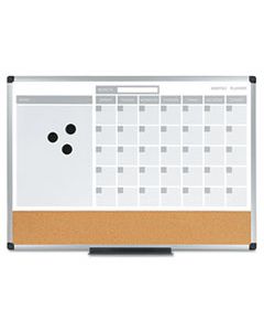 BVCMB3507186 3-IN-1 CALENDAR PLANNER DRY ERASE BOARD, 24 X 18, ALUMINUM FRAME