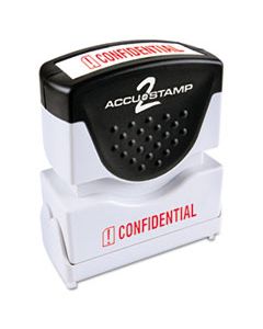 COS035574 PRE-INKED SHUTTER STAMP, RED, CONFIDENTIAL, 1 5/8 X 1/2