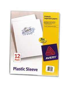 AVE72311 CLEAR PLASTIC SLEEVES, LETTER SIZE, CLEAR, 12/PACK