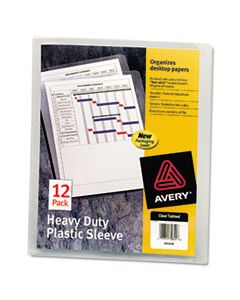 AVE72611 HEAVY-DUTY PLASTIC SLEEVES, LETTER SIZE, CLEAR, 12/PACK