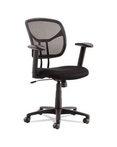 OIFMT4818 SWIVEL/TILT MESH TASK CHAIR WITH ADJUSTABLE ARMS, SUPPORTS UP TO 250 LBS., BLACK SEAT/BLACK BACK, BLACK BASE