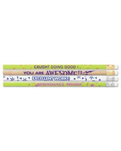 MPD8207 AWARD PENCIL, MOTIVATIONAL ASSORTMENT, HB (#2), BLACK LEAD, ASSORTED BARREL COLORS, 144/BOX