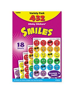 TEPT83903 STINKY STICKERS VARIETY PACK, SMILES, 432/PACK