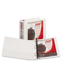 SAM18187C SPEEDY SPINE HEAVY-DUTY TIME SAVING ROUND RING VIEW BINDER, 3 RINGS, 3" CAPACITY, 11 X 8.5, WHITE