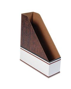 FEL07224 CORRUGATED CARDBOARD MAGAZINE FILE, 4 X 11 X 12 3/4, WOOD GRAIN, 12/CARTON