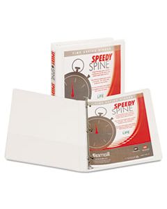 SAM18117C SPEEDY SPINE HEAVY-DUTY TIME SAVING ROUND RING VIEW BINDER, 3 RINGS, 0.5" CAPACITY, 11 X 8.5, WHITE