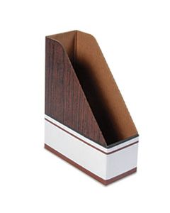 FEL07223 CORRUGATED CARDBOARD MAGAZINE FILE, 4 X 9 X 11 1/2, WOOD GRAIN, 12/CARTON