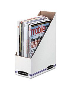 FEL10723 CORRUGATED CARDBOARD MAGAZINE FILE, 4 X 9 1/4 X 11 3/4, WHITE, 12/CARTON