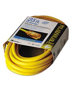 COC01687 POLAR/SOLAR INDOOR-OUTDOOR EXTENSION CORD WITH LIGHTED END, 25FT, YELLOW