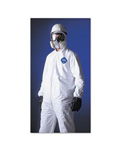 DUPTY127SL TYVEK ELASTIC-CUFF HOODED COVERALLS, HD POLYETHYLENE, WHITE, LARGE, 25/CARTON