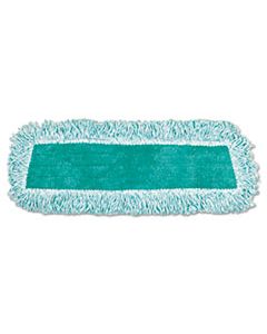 RCPQ408GRE STANDARD MICROFIBER DUST MOP WITH FRINGE, CUT-END, 18 X 5, GREEN