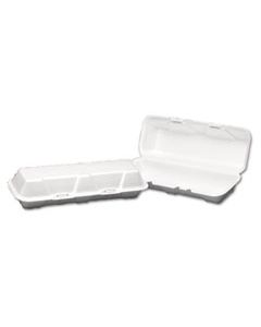 GNP26600 FOAM HINGED HOAGIE CONTAINER, X-LARGE, 13-1/5X4-1/2X3-1/5, WHITE, 100/BG, 2/CT