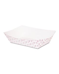 BWK30LAG100 PAPER FOOD BASKETS, 1 LB CAPACITY, RED/WHITE, 1000/CARTON