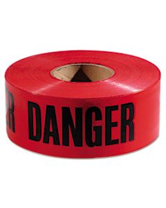 EML771004 DANGER BARRICADE TAPE, "DANGER" TEXT, 3" X 1000FT, RED/BLACK