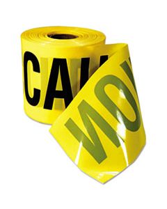 EML770201 CAUTION BARRICADE TAPE, "CAUTION CUIDADO" TEXT, 3"X200FT, YELLOW W/BLACK PRINT