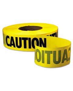 EML771001 CAUTION BARRICADE TAPE, "CAUTION" TEXT, 3" X 1000FT, YELLOW/BLACK