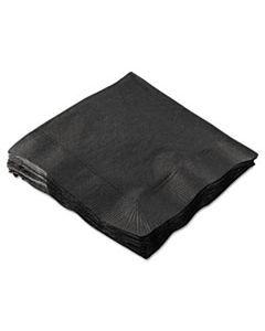 HFM180313 BEVERAGE NAPKINS, 2-PLY, 9 1/2 X 9 1/2, BLACK, 1000/CARTON