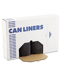 BWK518 LOW DENSITY REPRO CAN LINERS, 56 GAL, 1.2 MIL, 43" X 47", BLACK, 100/CARTON