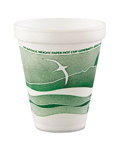 DCC12J16H HORIZON HOT/COLD FOAM DRINKING CUPS, 12 OZ, GREEN/WHITE, 25/BAG, 40 BAGS/CARTON