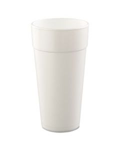 DCC24J16 FOAM DRINK CUPS, HOT/COLD, 24 OZ, WHITE, 25/BAG, 20 BAGS/CARTON