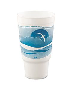 DCC32AJ20H HORIZON HOT/COLD FOAM DRINKING CUPS, 32 OZ, TEAL/WHITE, 16/BAG, 25 BAGS/CARTON