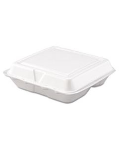 DCC80HT3R CARRYOUT FOOD CONTAINER, FOAM, 3-COMP, WHITE, 8 X 7 1/2 X 2 3/10, 200/CARTON