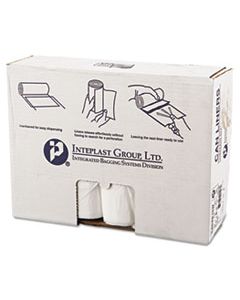 IBSS404816N HIGH-DENSITY INTERLEAVED COMMERCIAL CAN LINERS, 45 GAL, 16 MICRONS, 40" X 48", CLEAR, 250/CARTON