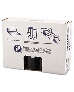 IBSS404816K HIGH-DENSITY INTERLEAVED COMMERCIAL CAN LINERS, 45 GAL, 16 MICRONS, 40" X 48", BLACK, 250/CARTON