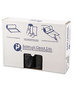 IBSS404812K HIGH-DENSITY INTERLEAVED COMMERCIAL CAN LINERS, 45 GAL, 12 MICRONS, 40" X 48", BLACK, 250/CARTON