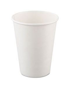 SCC412WN SINGLE-SIDED POLY PAPER HOT CUPS, 12 OZ, WHITE, 50/BAG, 20 BAGS/CARTON