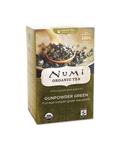 NUM10109 ORGANIC TEAS AND TEASANS, 1.27OZ, GUNPOWDER GREEN, 18/BOX