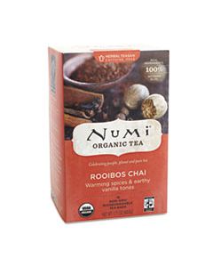 NUM10200 ORGANIC TEAS AND TEASANS, 1.71OZ, ROOIBOS CHAI, 18/BOX