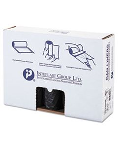 IBSSLW3858SHK LOW-DENSITY COMMERCIAL CAN LINERS, 60 GAL, 1.4 MIL, 38" X 58", BLACK, 100/CARTON