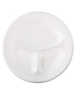 DCC10CPWQR LAMINATED FOAM DINNERWARE, PLATE, 3-COMP, 10 1/4", WHITE, 125/PK, 4 PKS/CTN