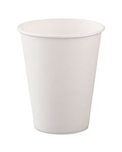 SCC378W2050 SINGLE-SIDED POLY PAPER HOT CUPS, 8 OZ, WHITE, 50/BAG, 20 BAGS/CARTON