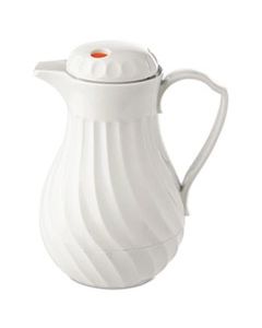 HOR402264 POLY LINED CARAFE, SWIRL DESIGN, 64OZ CAPACITY, WHITE