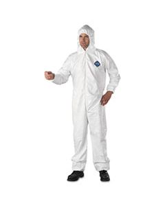 DUPTY127S3XL TYVEK ELASTIC-CUFF HOODED COVERALLS, HD POLYETHYLENE, WHITE, 3X-LARGE, 25/CARTON