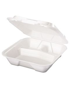 GNPSN203 SNAP IT FOAM CONTAINER, 3-COMP, 9 1/4 X 9 1/4 X 3, WHITE, 100/BAG, 2 BAGS/CARTON