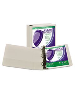 SAM18287 CLEAN TOUCH LOCKING ROUND RING VIEW BINDER PROTECTED W/ANTIMICROBIAL ADDITIVE, 3 RINGS, 3" CAPACITY, 11 X 8.5, WHITE