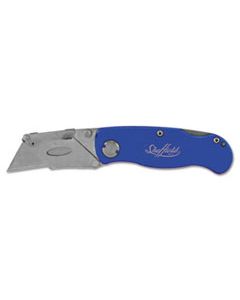GNS12113 SHEFFIELD FOLDING LOCKBACK KNIFE, 1 UTILITY BLADE, BLUE